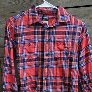 OshKosh B'gosh Kids Red and Blue Plaid Button-Down Flannel